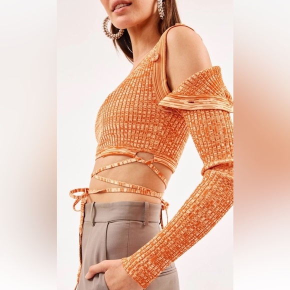 Christopher Esber Deconstructed Orange Knit (No Tie) Crop Top Small - Picture 12 of 13